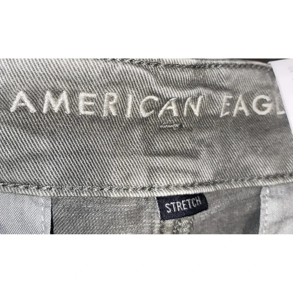 New American‎ Eagle paper bag tie high rise Mom Green Jean Shorts Womens Sz 4